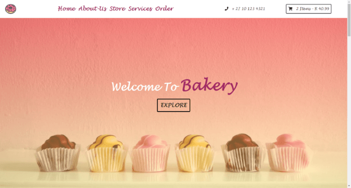 Bakery Website Template Image