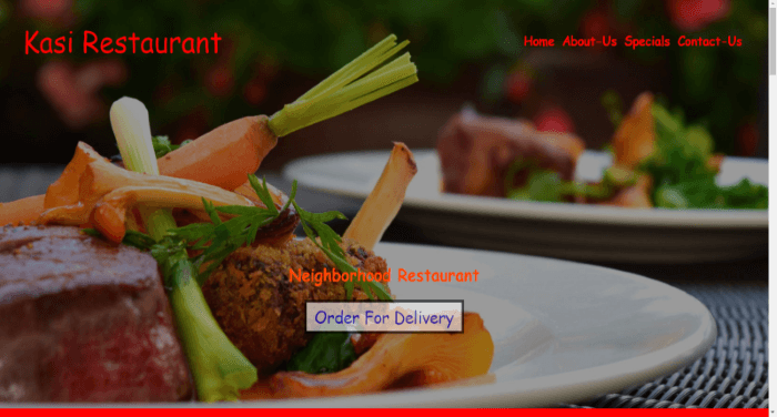 Restaurant / Food Website Template Image