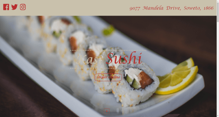 Sushi Bar Website Template Image