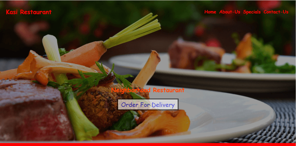 Restaurant-Web Template Landing page