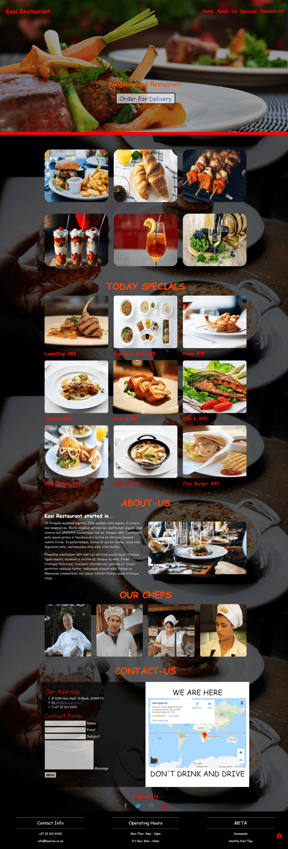 Restaurant-Web Template Full-Page