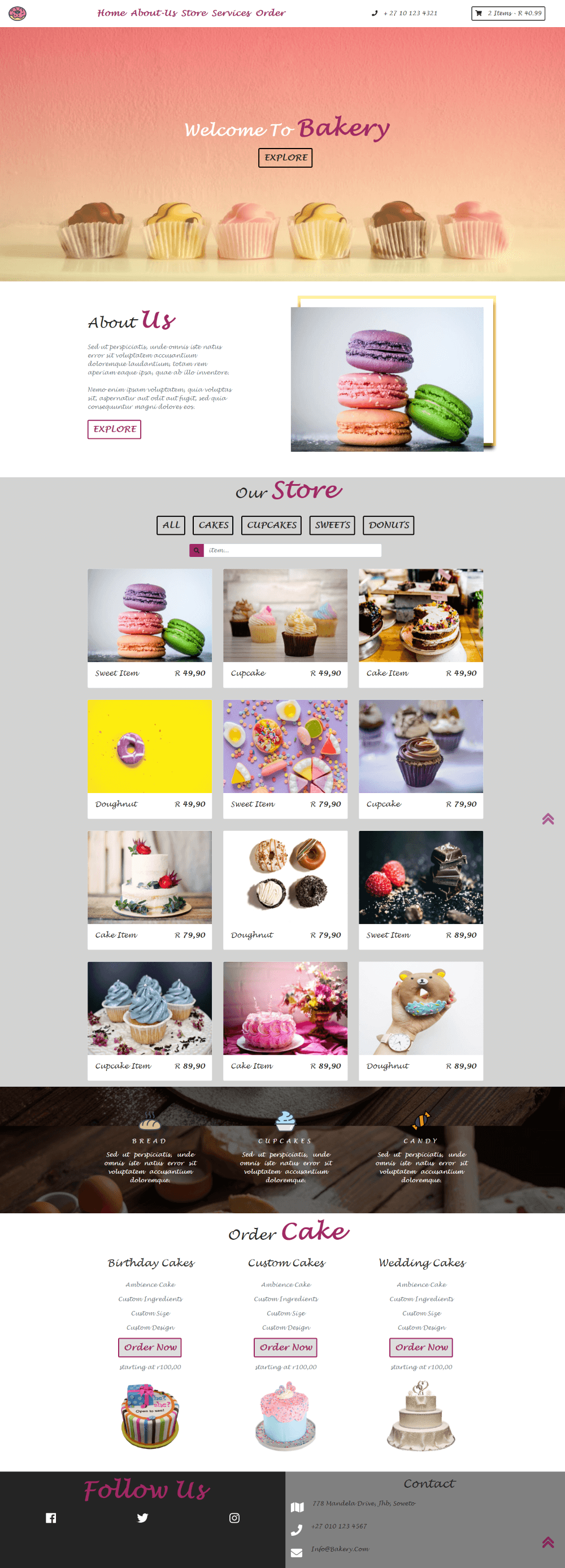 Bakery-Web Template Full-Page